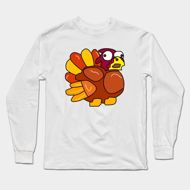 Chicken Turkey (eyes that look to the right, left and facing the right side) - Thanksgiving Long Sleeve T-Shirt by LAST-MERCH